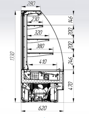 Витрина кондитерская CRYSPI ADAGIO SELF 900